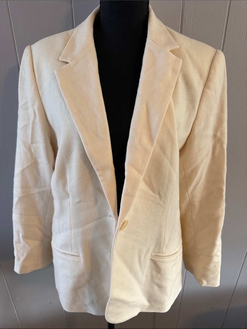 Sag Harbor Cream Single-Button Blazer